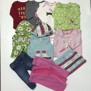12 pcs mixed clothes for Girl’s sizes 6-12 months